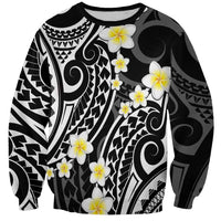 Plumeria With Black Polynesian Tattoo Pattern Sweatshirt