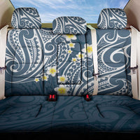Plumeria With Blue Polynesian Tattoo Pattern Back Car Seat Cover LT05 One Size Blue - Polynesian Pride