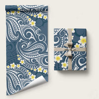 Plumeria With Blue Polynesian Tattoo Pattern Wrapping Paper - Polynesian Pride