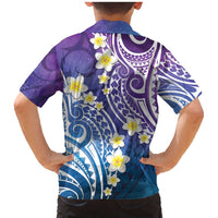 Plumeria With Galaxy Polynesian Tattoo Pattern Family Matching Mermaid Dress and Hawaiian Shirt LT05 - Polynesian Pride