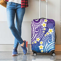Plumeria With Galaxy Polynesian Tattoo Pattern Luggage Cover LT05 - Polynesian Pride