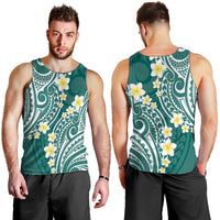 Plumeria With Teal Polynesian Tattoo Pattern Men Tank Top LT05 - Polynesian Pride