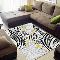 Plumeria With White Polynesian Tattoo Pattern Area Rug