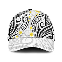 Plumeria With White Polynesian Tattoo Pattern Classic Cap LT05 Universal Fit White - Polynesian Pride