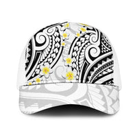 Plumeria With White Polynesian Tattoo Pattern Mesh Trucker Cap - Polynesian Pride