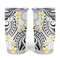 Plumeria With White Polynesian Tattoo Pattern Tumbler Cup LT05 White - Polynesian Pride