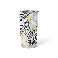 Plumeria With White Polynesian Tattoo Pattern Tumbler Cup LT05 - Polynesian Pride