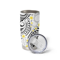 Plumeria With White Polynesian Tattoo Pattern Tumbler Cup LT05 - Polynesian Pride