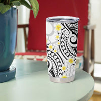 Plumeria With White Polynesian Tattoo Pattern Tumbler Cup LT05 - Polynesian Pride