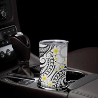 Plumeria With White Polynesian Tattoo Pattern Tumbler Cup LT05 - Polynesian Pride