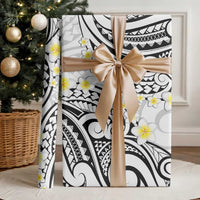 Plumeria With White Polynesian Tattoo Pattern Wrapping Paper - Polynesian Pride