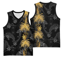 Hawaiian Honu And Surfboards Basketball Jersey Gold Style LT05 - Polynesian Pride