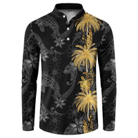 Hawaiian Honu And Surfboards Button Sweatshirt Gold Style - Polynesian Pride