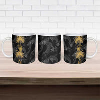 Hawaiian Honu And Surfboards Ceramic Mug Gold Style - Polynesian Pride