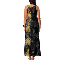 Hawaiian Honu And Surfboards Family Matching Tank Maxi Dress and Hawaiian Shirt Gold Style - Polynesian Pride