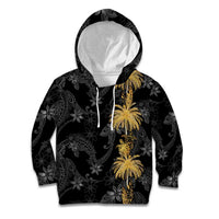Hawaiian Honu And Surfboards Kid Hoodie Gold Style - Polynesian Pride