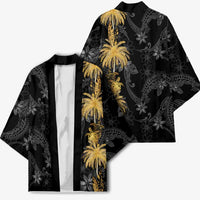 Hawaiian Honu And Surfboards Kimono Gold Style - Polynesian Pride