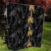 Hawaiian Honu And Surfboards Quilt Gold Style - Polynesian Pride