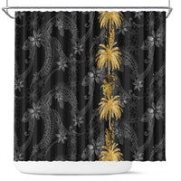 Hawaiian Honu And Surfboards Shower Curtain Gold Style - Polynesian Pride