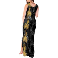 Hawaiian Honu And Surfboards Tank Maxi Dress Gold Style - Polynesian Pride