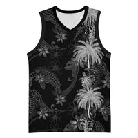 Hawaiian Honu And Surfboards Basketball Jersey Silver Style LT05 Unisex Silver - Polynesian Pride