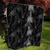 Hawaiian Honu And Surfboards Quilt Silver Style - Polynesian Pride