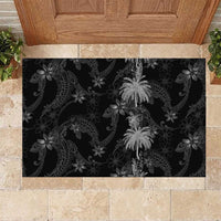 Hawaiian Honu And Surfboards Rubber Doormat Silver Style - Polynesian Pride