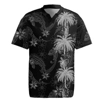 Hawaiian Honu And Surfboards Rugby Jersey Silver Style - Polynesian Pride