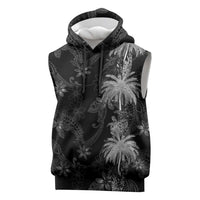 Hawaiian Honu And Surfboards Sleeveless Hoodie Silver Style LT05 Silver - Polynesian Pride