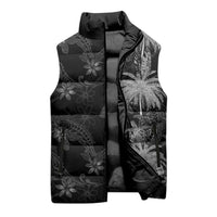 Hawaiian Honu And Surfboards Sleeveless Puffer Jacket Silver Style LT05 - Polynesian Pride