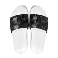 Hawaiian Honu And Surfboards Slide Sandals Silver Style - Polynesian Pride