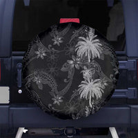 Hawaiian Honu And Surfboards Spare Tire Cover Silver Style - Polynesian Pride