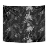 Hawaiian Honu And Surfboards Tapestry Silver Style - Polynesian Pride