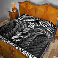 Custom New Zealand Maori Tiki Rugby Quilt Go Aotearoa Maori Pattern