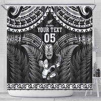 Custom New Zealand Maori Tiki Rugby Shower Curtain Go Aotearoa Maori Pattern