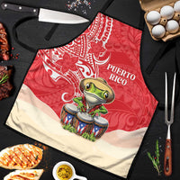 Puerto Rico Apron Coqui Frog With Polynesian Pattern - Polynesian Pride