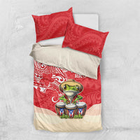 Puerto Rico Bedding Set Coqui Frog With Polynesian Pattern - Polynesian Pride