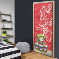 Puerto Rico Door Cover Coqui Frog With Polynesian Pattern - Polynesian Pride