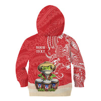 Personalized Puerto Rico Kid Hoodie Coqui Frog With Polynesian Pattern - Polynesian Pride