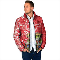 Personalized Puerto Rico Padded Jacket Coqui Frog With Polynesian Pattern - Polynesian Pride