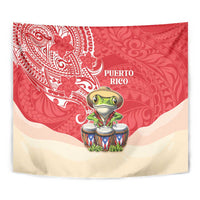Puerto Rico Tapestry Coqui Frog With Polynesian Pattern - Polynesian Pride