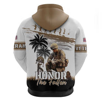Hawaii Veterans Day Hoodie Honor The Fallen Flag Grunge Style LT05 - Polynesian Pride