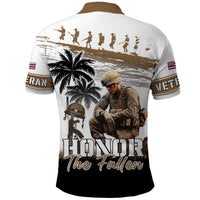 Hawaii Veterans Day Polo Shirt Honor The Fallen Flag Grunge Style