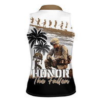 Hawaii Veterans Day Women Sleeveless Polo Shirt Honor The Fallen Flag Grunge Style