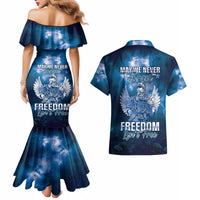 Federated States of Micronesia Veterans Day Couples Matching Mermaid Dress and Hawaiian Shirt May We Never Forget Freedom Isn't Free