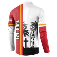 French Polynesia Armistice Day Button Sweatshirt Lest We Forget Flag Style