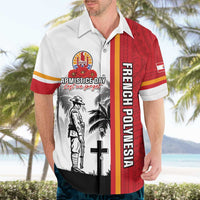 French Polynesia Armistice Day Hawaiian Shirt Lest We Forget Flag Style