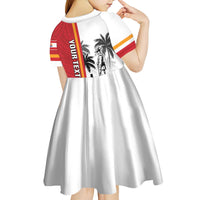 French Polynesia Armistice Day Kid Short Sleeve Dress Lest We Forget Flag Style