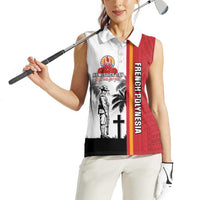 French Polynesia Armistice Day Women Sleeveless Polo Shirt Lest We Forget Flag Style LT05 - Polynesian Pride
