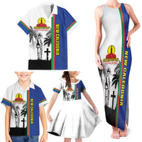 New Caledonia Armistice Day Family Matching Tank Maxi Dress and Hawaiian Shirt Lest We Forget Flag Style